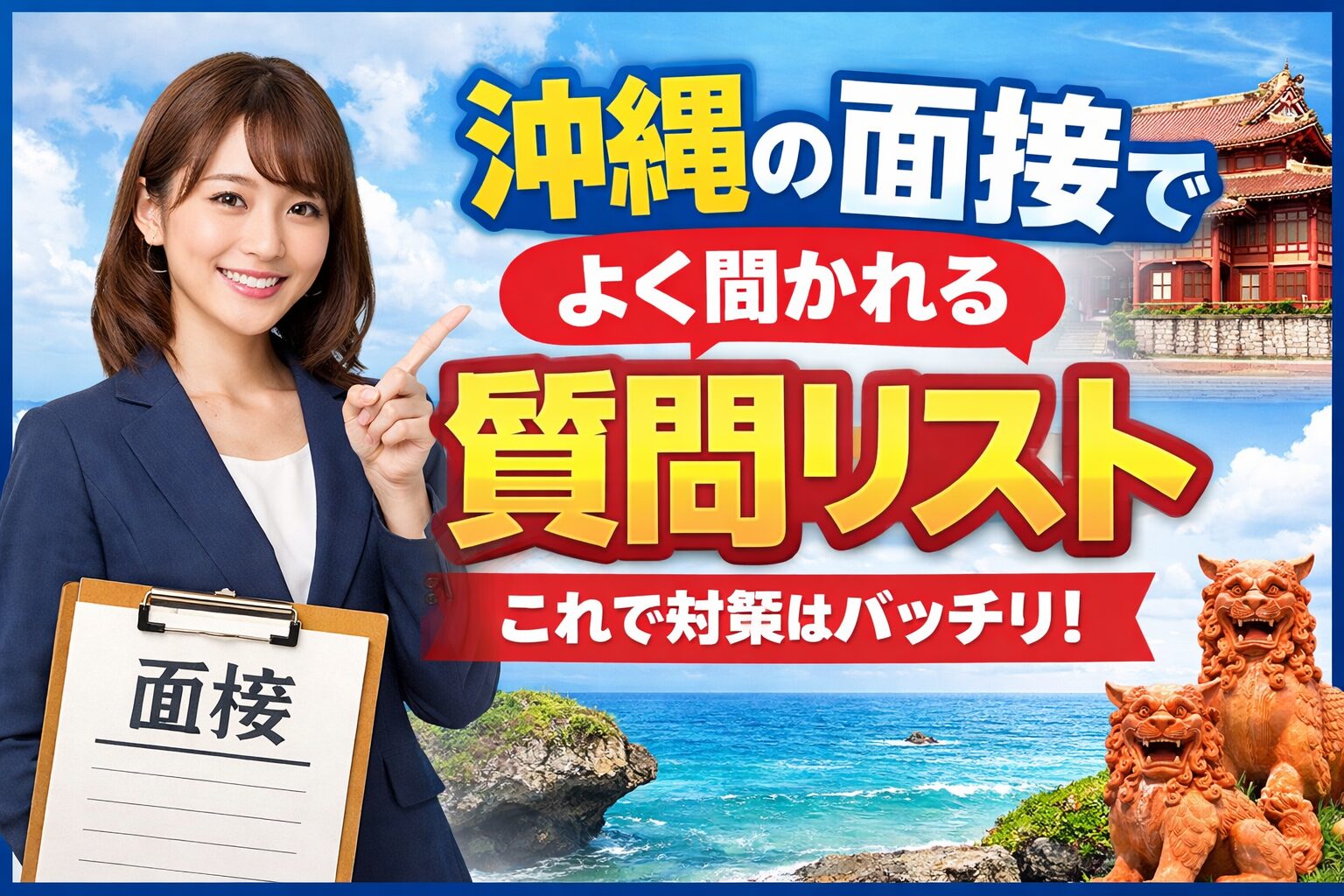 沖縄の面接でよく聞かれる質問リスト。