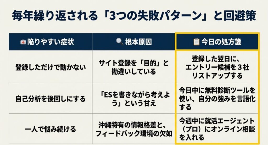 毎年繰り返される「３つの失敗パターン」と回避策