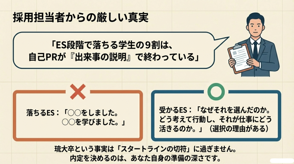 採用担当者からの厳しい現実
