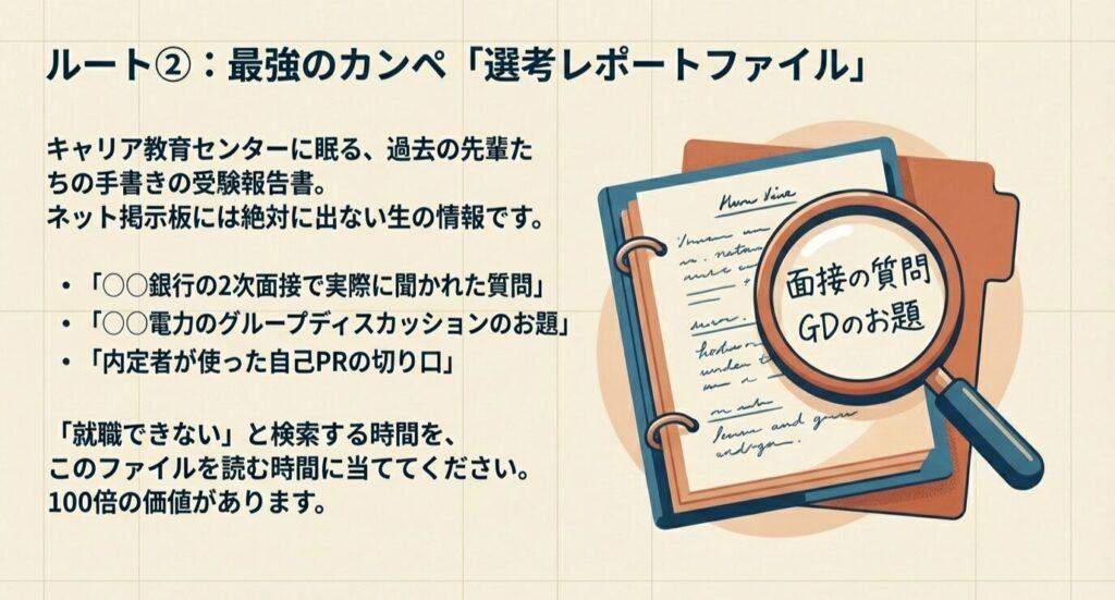 ルート②最強のカンペ「選考レポートファイル」