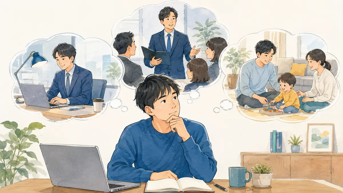 入社5年後の役割と生活を考えるキャリア設計のイメージ