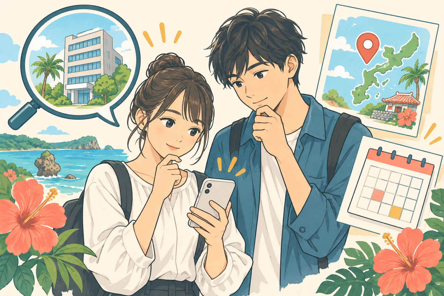 届いた案内の仕事内容や勤務地を確認する学生のイメージ